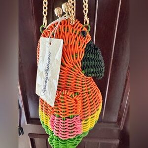 Tommy Bahama Tropical Parrot Mini Bag - Orange, Green, Pink, Black NWT